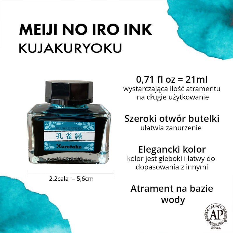 Atrament Kuretake Meiji No Iro 21 ml - 535 kujakuryoku 03