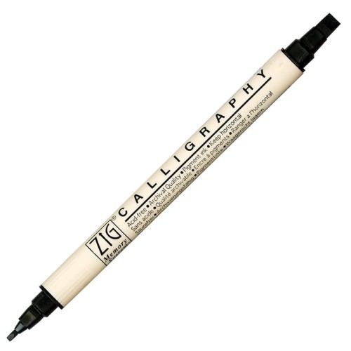 Pisak dwustronny do kaligrafii Calligraphy 2/5 mm - 010 Pure black 