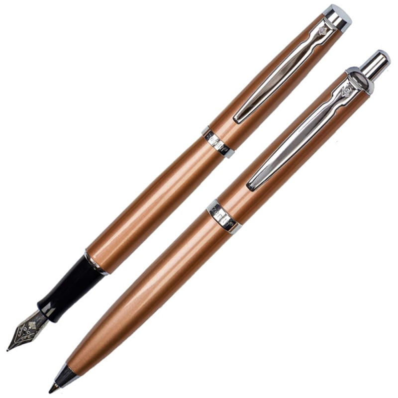 Komplet-Zenith-Omega-dlugopis-pioro-Miedziany