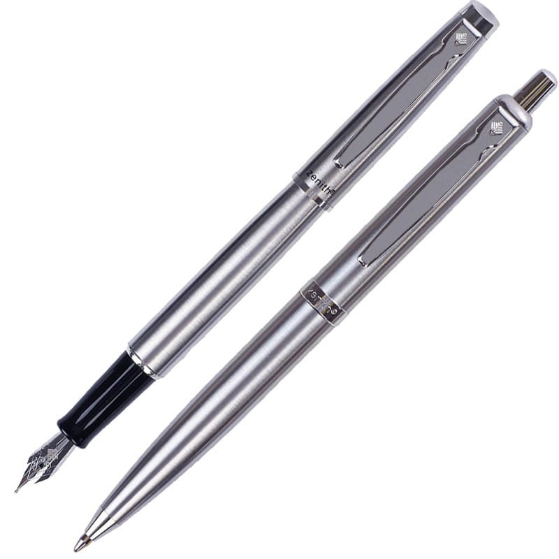 Komplet Zenith Omega długopis + pióro Srebrny