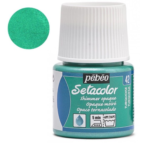 Farba do tkanin Setacolor Opaque Pebeo 45 ml - 42 Turqoise shimmer