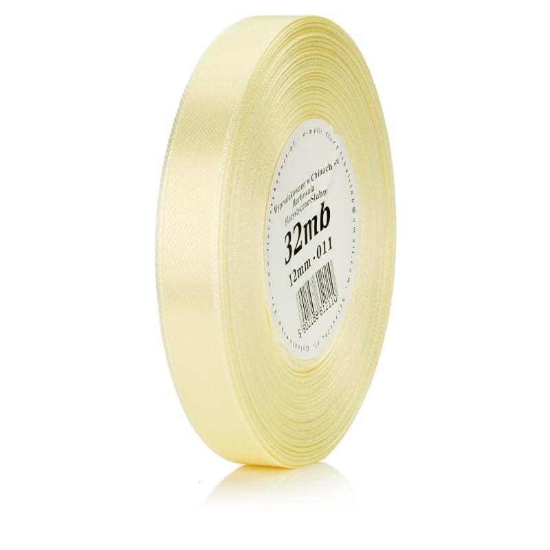 Wstążka atłasowa 12mm 011 jasnokremowa