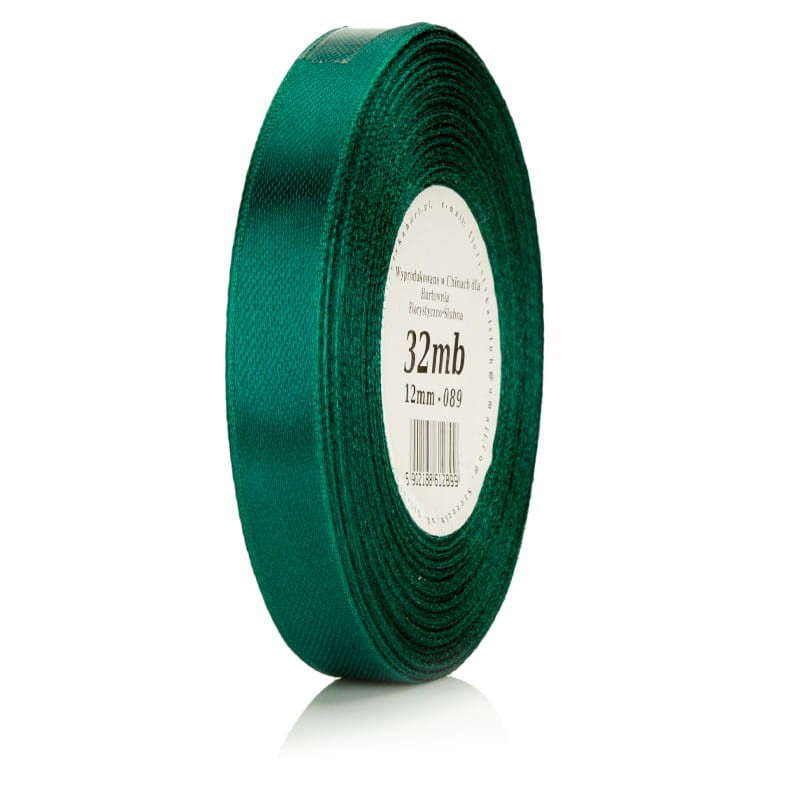 Wstążka atłasowa 12mm 089 jasna zieleń butelkowa