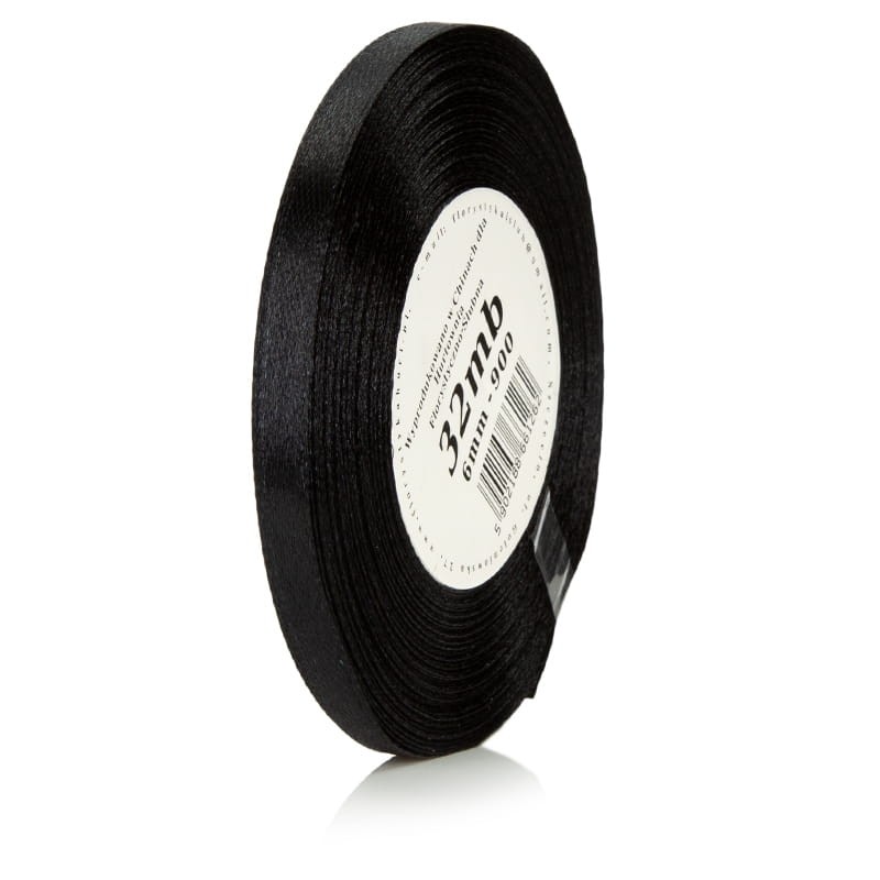 Wstążka atłasowa 6mm 900 czarna