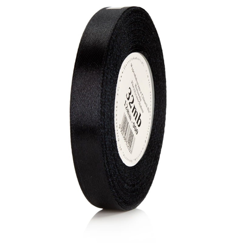 Wstążka atłasowa 12mm 900 czarna
