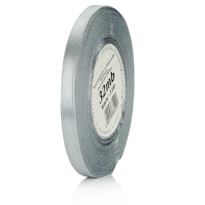 Wstążka atłasowa 6mm 110 srebrna