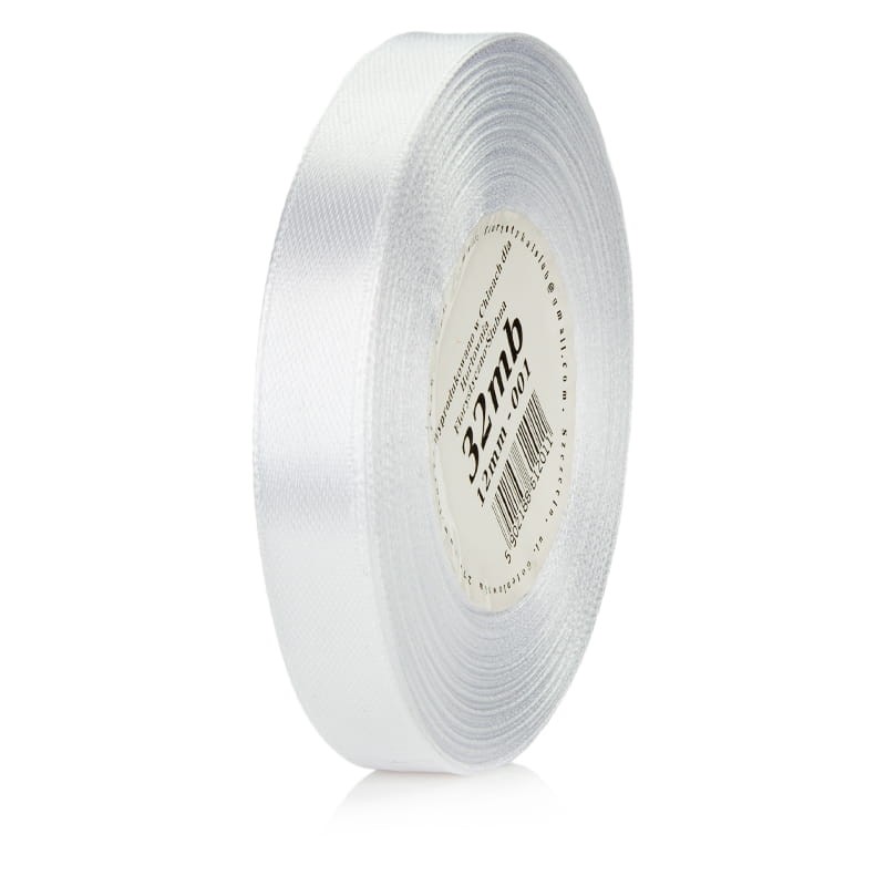Wstążka atłasowa 12mm 001 biała