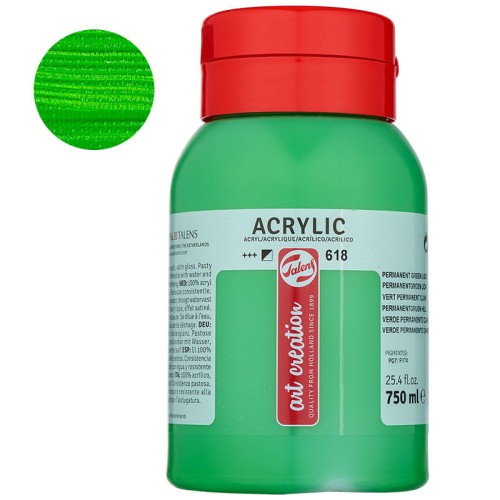 Farba akrylowa Art Creation 750 ml - 618  Permanent Green Light 