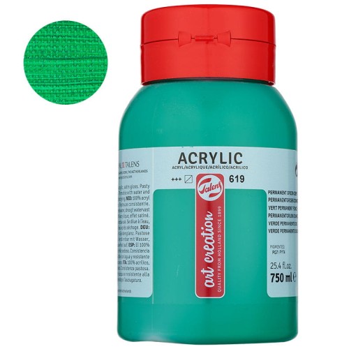Farba akrylowa Art Creation 750 ml - 619 Permanent Green Deep