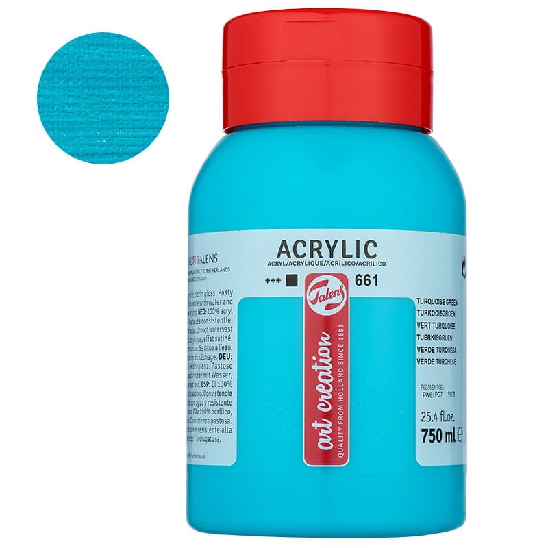 Farba akrylowa Art Creation 750 ml - 661 Turquoise Green