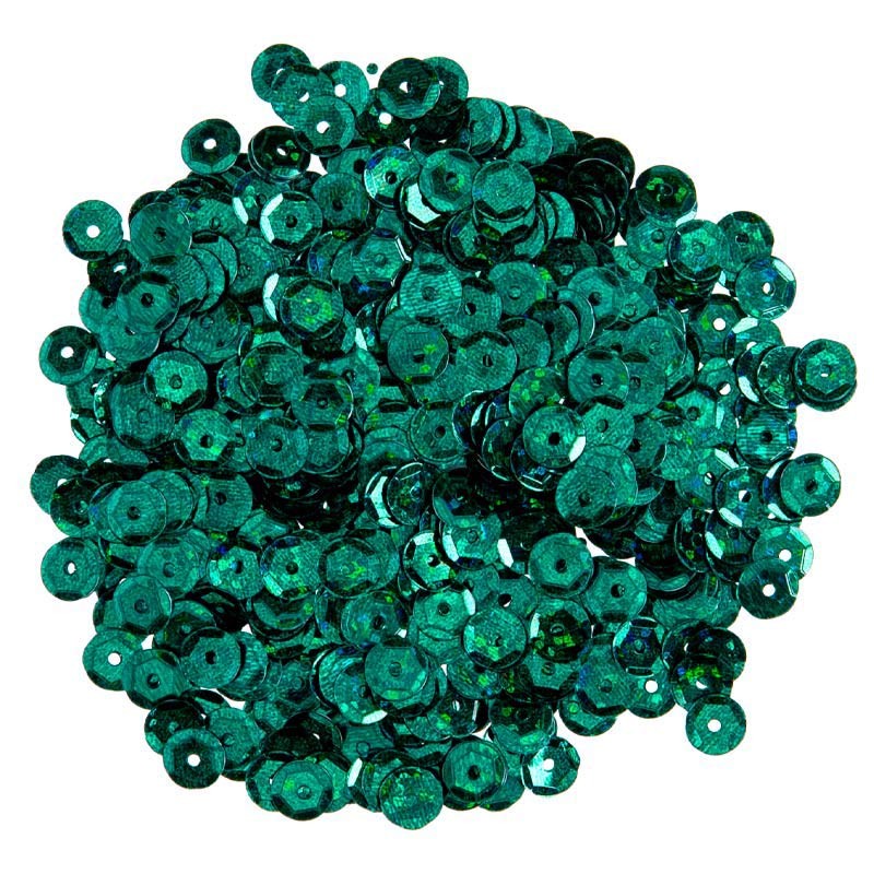Cekiny 6mm 41 błyszczący brokat c.zieleń butelkowa