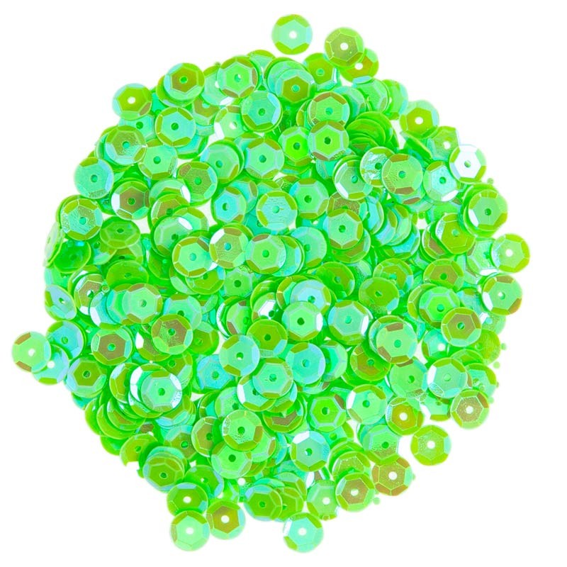 Cekiny 6mm 38 mieniący jasny zielony