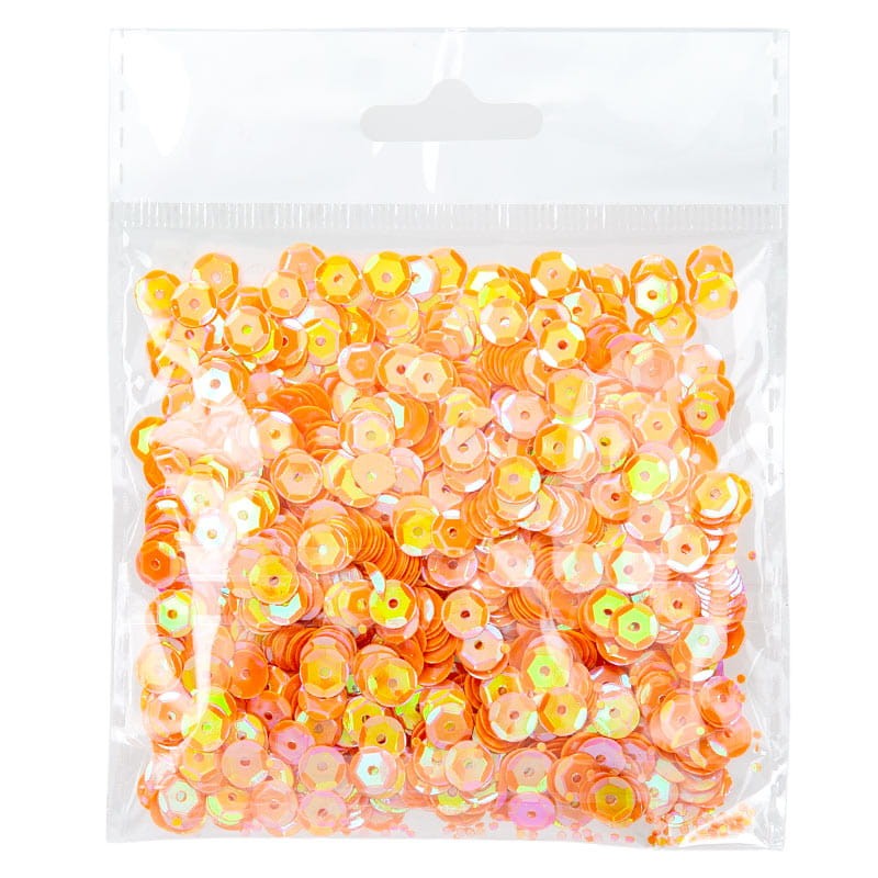 Cekiny 6mm 08 mieniący pomarańczowy