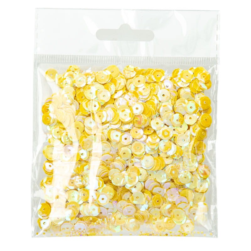 Cekiny 6mm 06 mieniący żółty