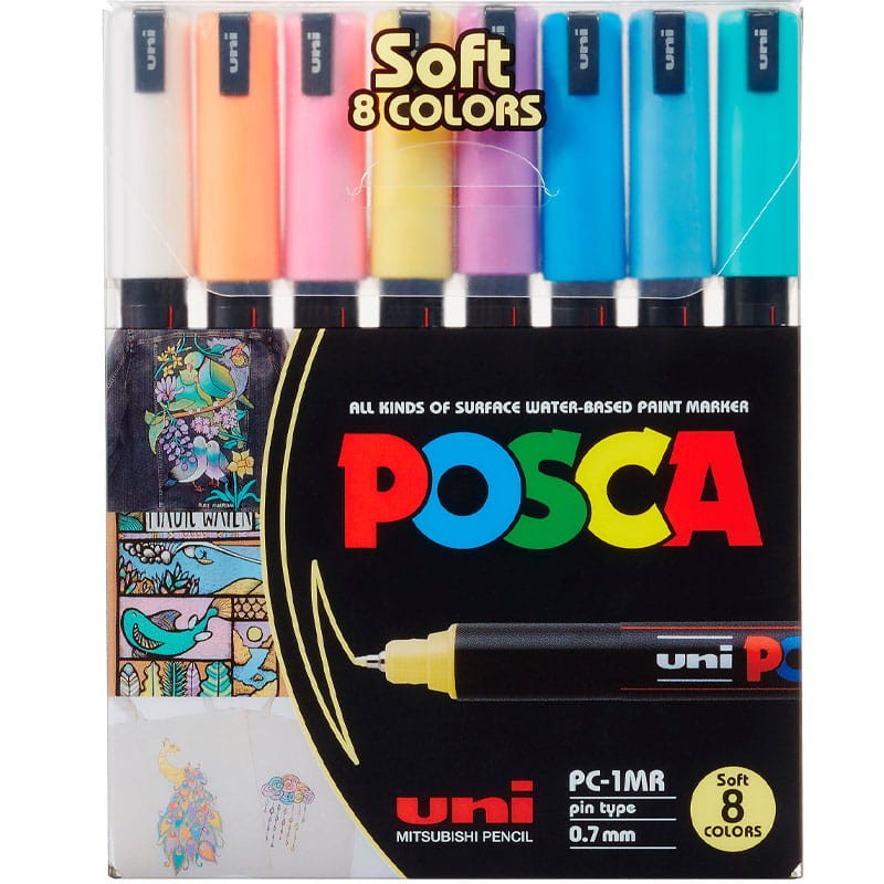 Markery POSCA PC-1MR zestaw 8 szt. Soft Colors