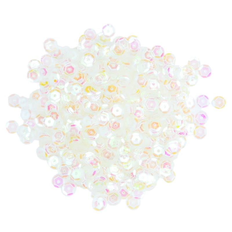 Cekiny 6mm 11 mieniący przeźroczysty białoróżowy