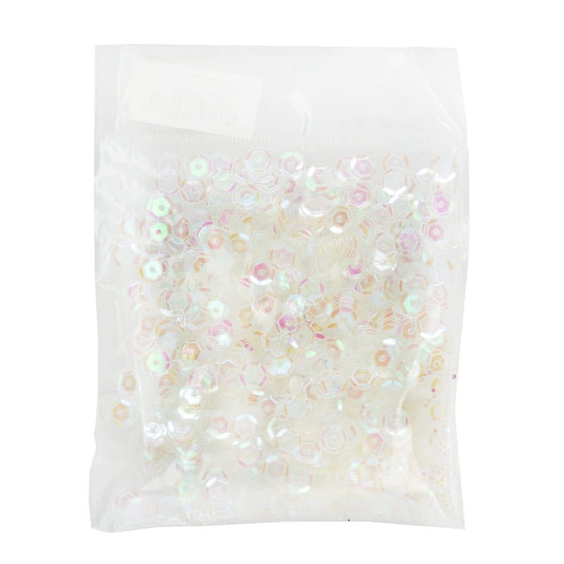 Cekiny 6mm 11 mieniący przeźroczysty białoróżowy