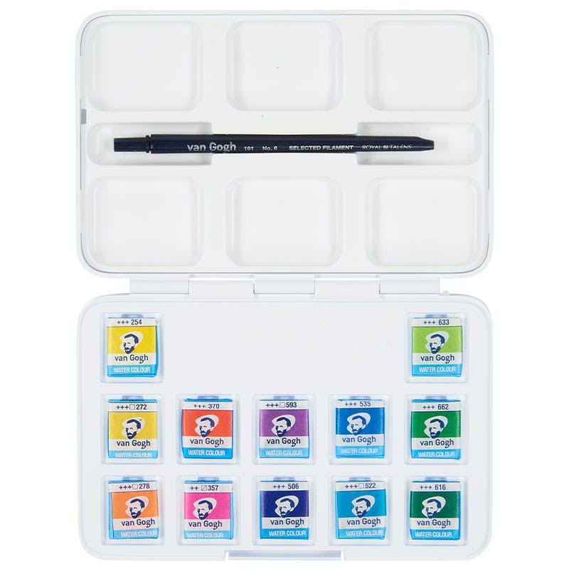 Farby akwarelowe Van Gogh zestaw Pocket Box 12 kostek Talens - Vibrant Colour