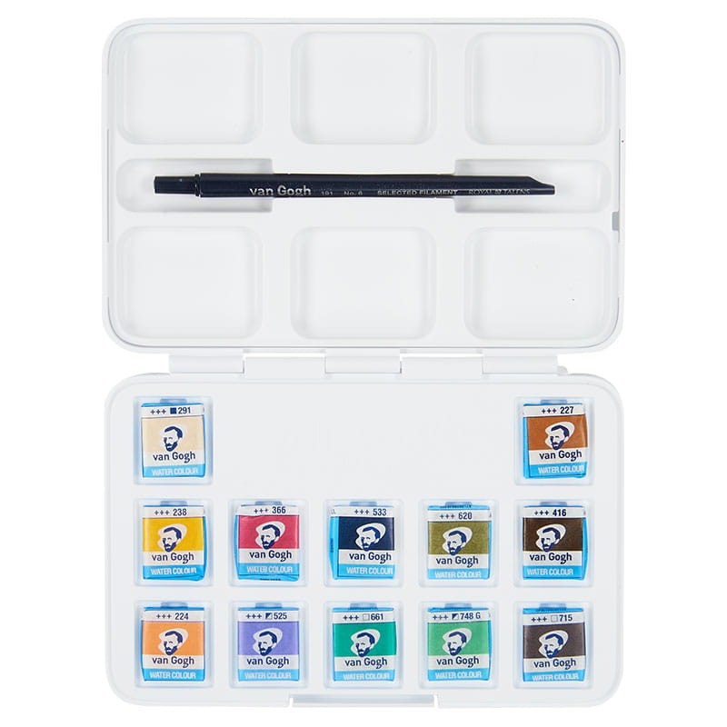 Farby akwarelowe Van Gogh zestaw Pocket Box 12 kostek Talens - Muted Colours
