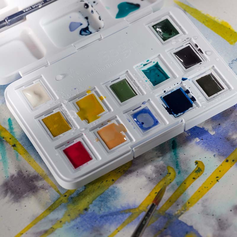 Farby akwarelowe Van Gogh zestaw Pocket Box 12 kostek Talens - Muted Colours
