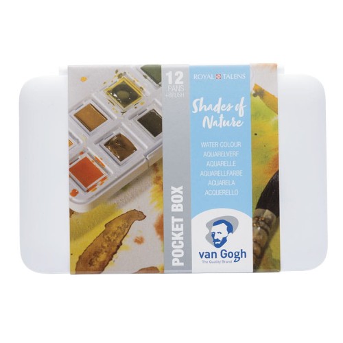 Farby akwarelowe Van Gogh zestaw Pocket Box 12 kostek Talens  - Shades Of Nature 