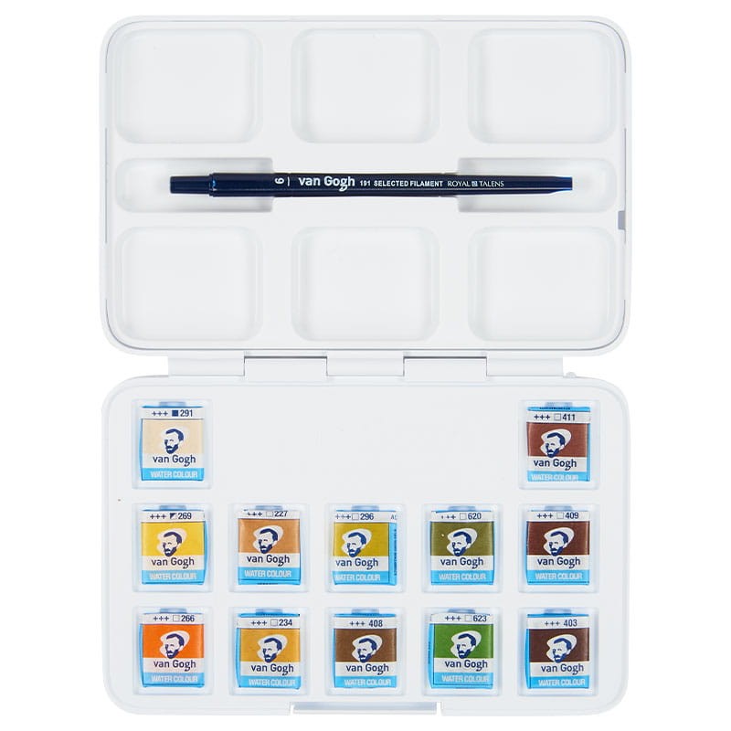 Farby akwarelowe Van Gogh zestaw Pocket Box 12 kostek Talens  - Shades Of Nature