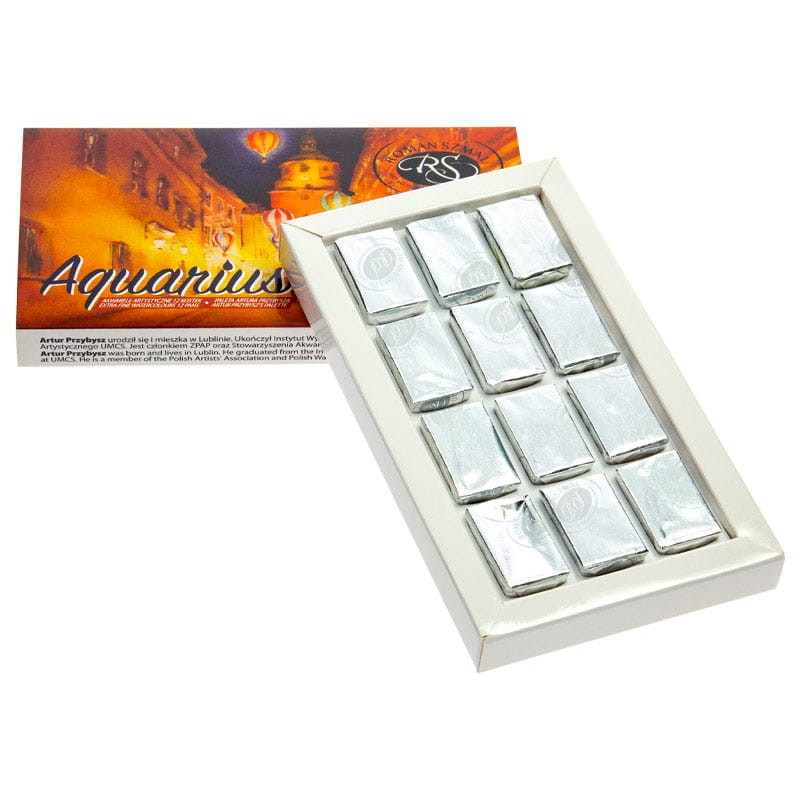 Zestaw akwareli Aquarius Artur Przybysz w kostkach 12 szt 02