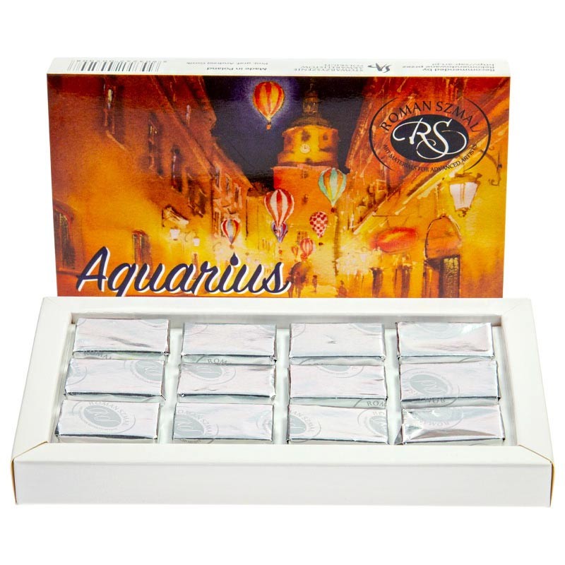 Zestaw akwareli Aquarius Artur Przybysz w kostkach 12 szt 01