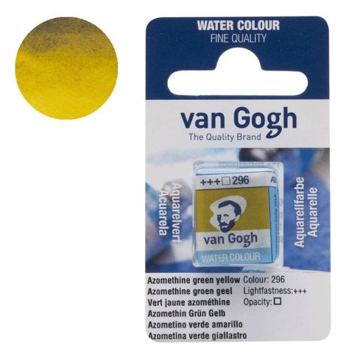 Farba akwarelowa półkostka Van Gogh - 296 Azomethine green yellow
