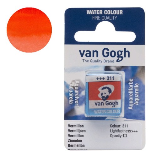Farba akwarelowa półkostka Van Gogh - 311 Vermilion