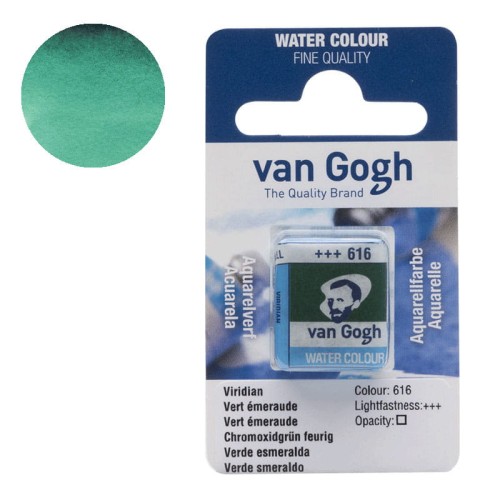 Farba akwarelowa półkostka Van Gogh - 616 Viridian