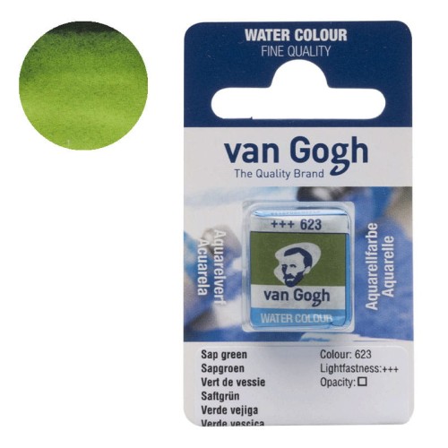 Farba akwarelowa półkostka Van Gogh - 623 Sap green