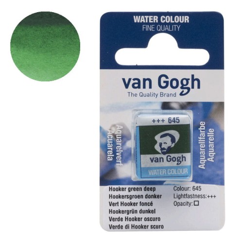 Farba akwarelowa półkostka Van Gogh - 645 Hooker green deep