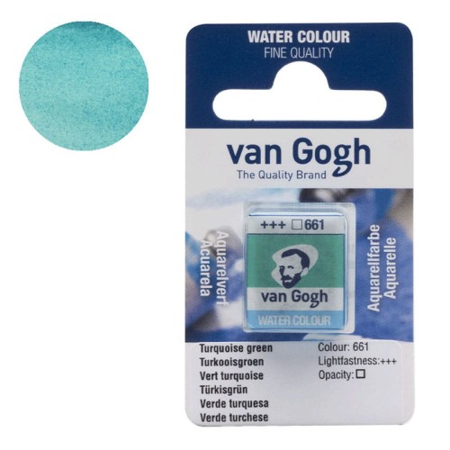 Farba akwarelowa półkostka Van Gogh - 661 Turquoise green