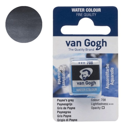 Farba akwarelowa półkostka Van Gogh - 708 Payne's grey