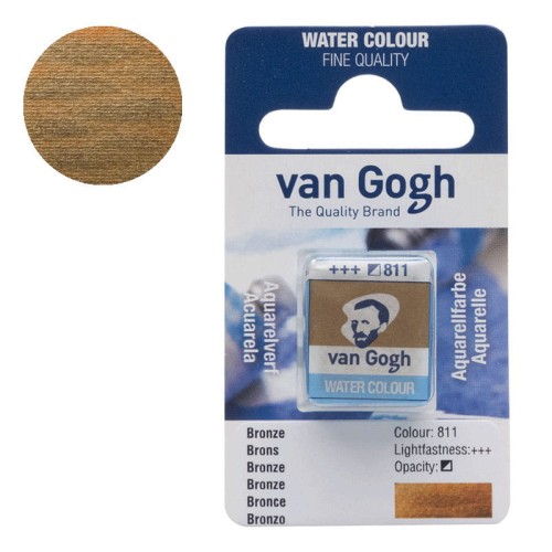 Farba akwarelowa półkostka Van Gogh - 811 Metallic Bronze