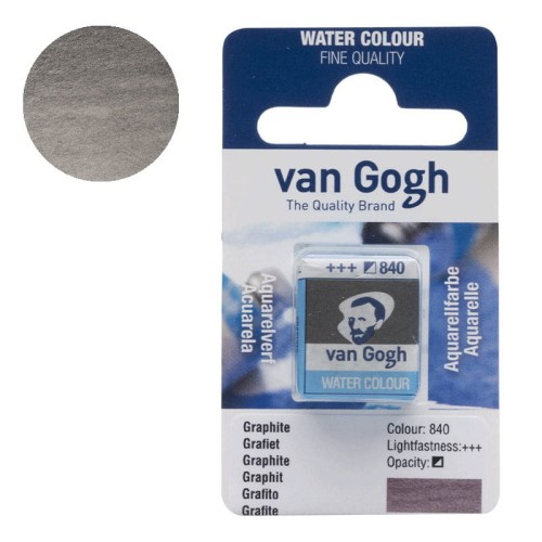 Farba akwarelowa półkostka Van Gogh - 840 Metallic Graphite