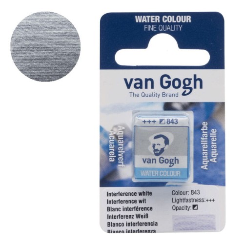 Farba akwarelowa półkostka Van Gogh - 843 Interference white