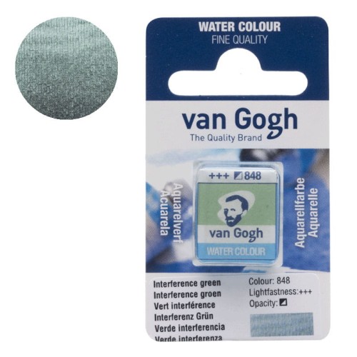 Farba akwarelowa półkostka Van Gogh - 848 Interference green