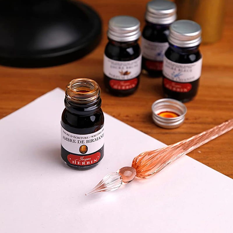 Szklane pióro J. Herbin 18.5 cm Coral 4