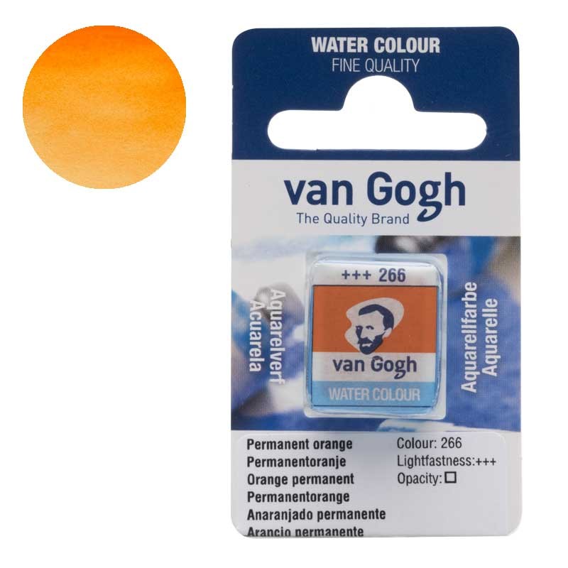 Farba akwarelowa półkostka Van Gogh - 266 Permanent orange