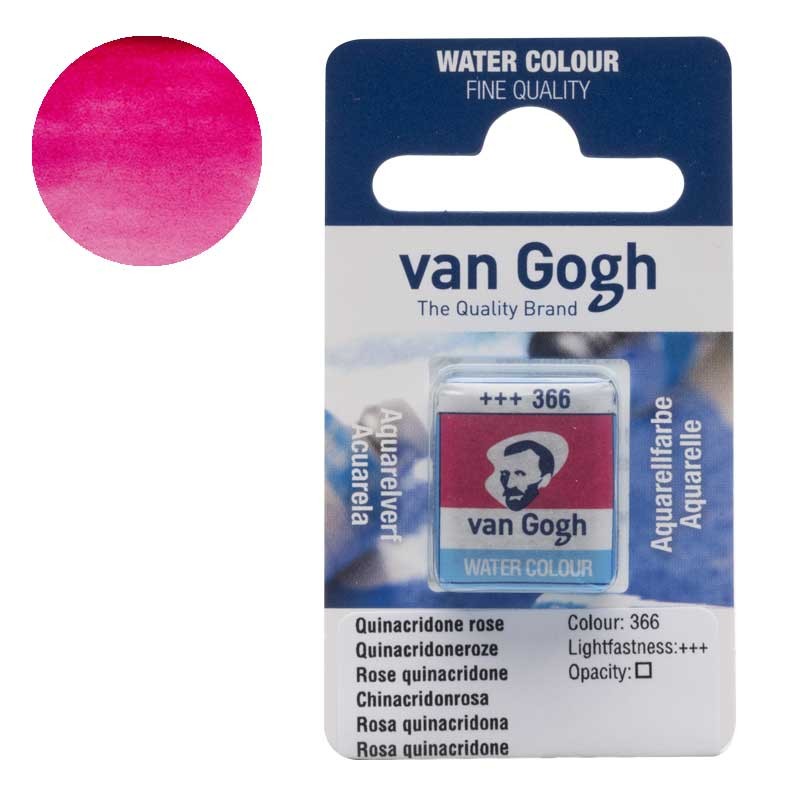 Farba akwarelowa półkostka Van Gogh - 366 Quinacridone rose
