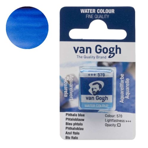 Farba akwarelowa półkostka Van Gogh - 570 Phthalo blue