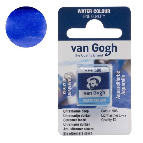 Farba akwarelowa półkostka Van Gogh - 506 Ultramarine deep