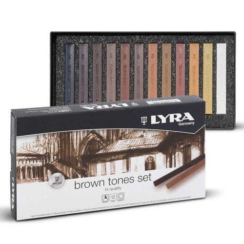 Zestaw pasteli suchych Lyra Brown Tones hard pastel - 12 szt.
