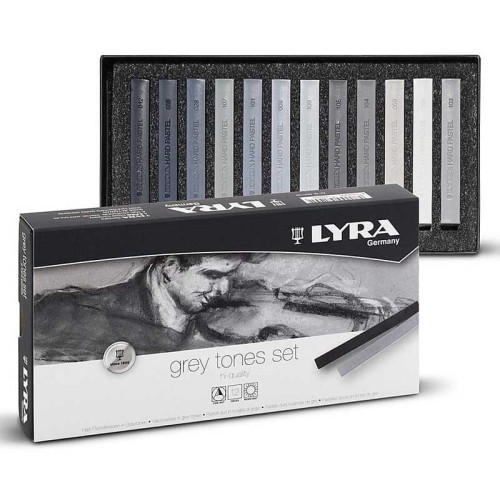 Zestaw pasteli suchych Lyra Grey Tones hard pastel - 12 szt.