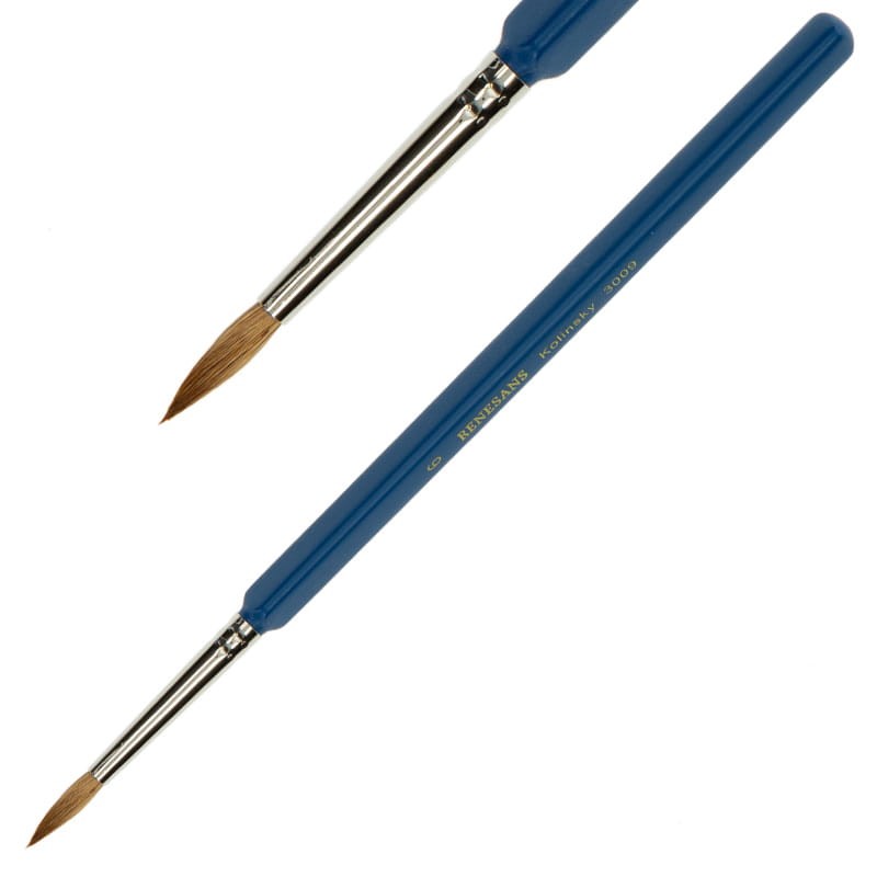 Pędzel Renesans 3009 Kolinsky-nr 6-okrągły, włosie naturalne 01