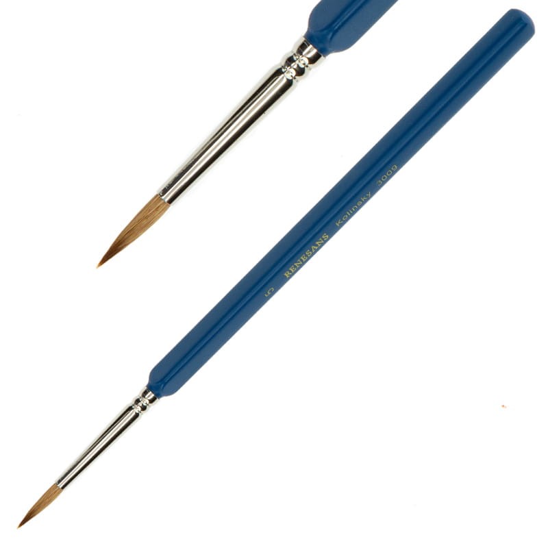 Pędzel Renesans 3009 Kolinsky-nr 5-okrągły, włosie naturalne 01