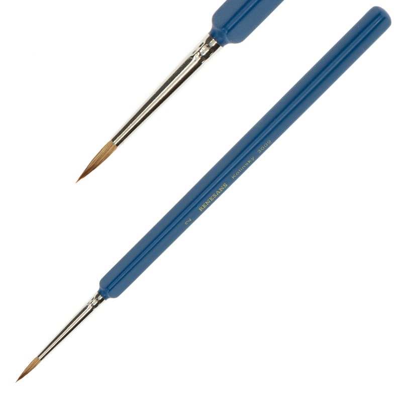 Pędzel Renesans 3009 Kolinsky-nr 2-okrągły, włosie naturalne 01