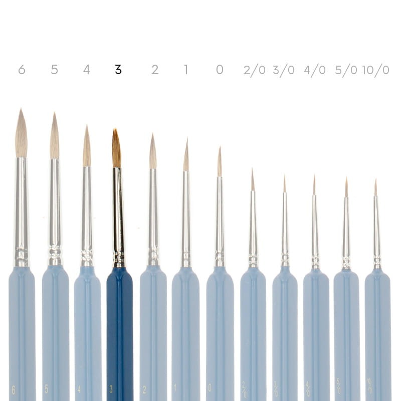 Pędzel Renesans 3009 Kolinsky-nr 3-okrągły, włosie naturalne 02